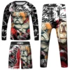 Cody Lundin Kid 4Pcs/Set MMA Jiu jitsu Rashguard T-shirt+Pant Children Bjj Gi Kickboxing Jerseys Boy Muay Thai Shorts Boxing Kit 3