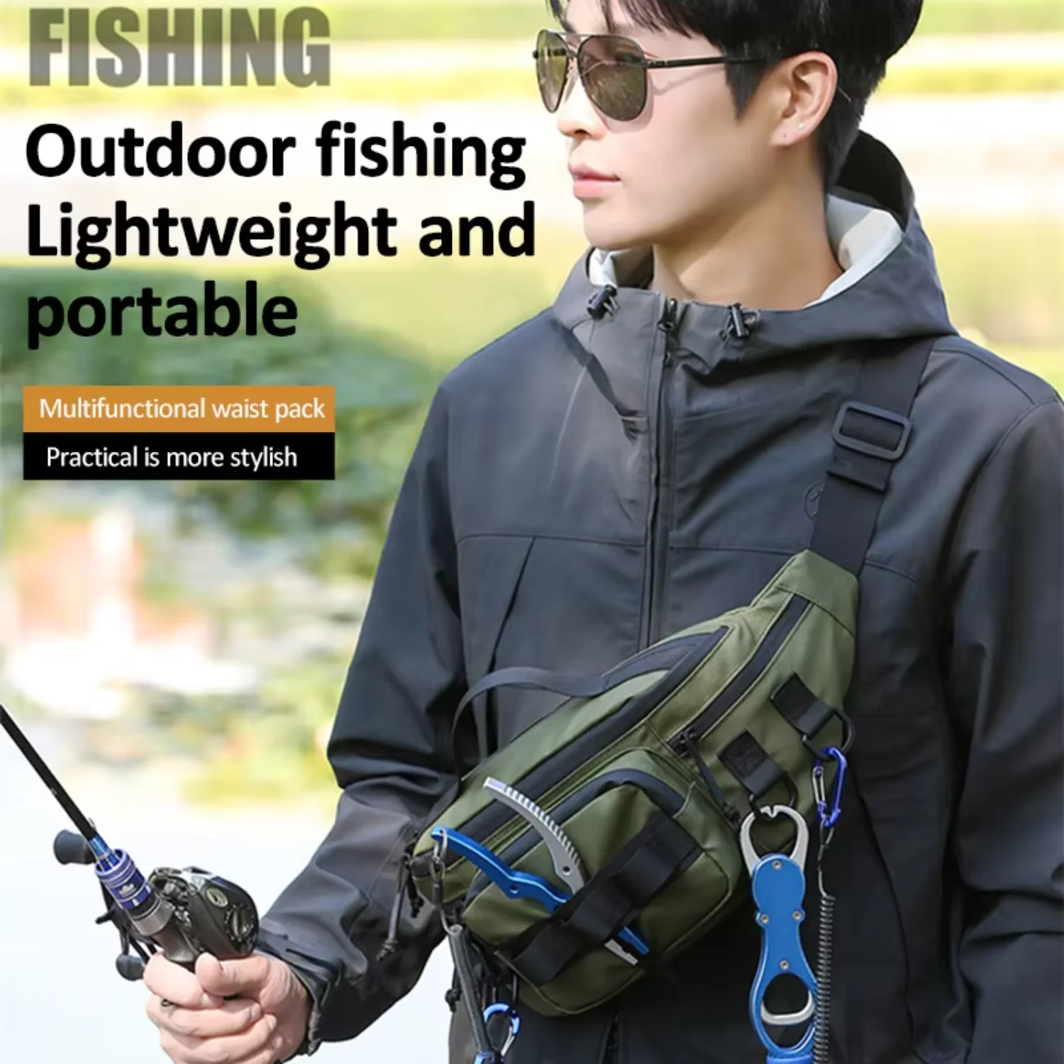 Multifuctional Fishing Lure Men Women Outdoor Lightweight Chest Pack Hunting Hiking Climbing Nylon Waterproof Waist
