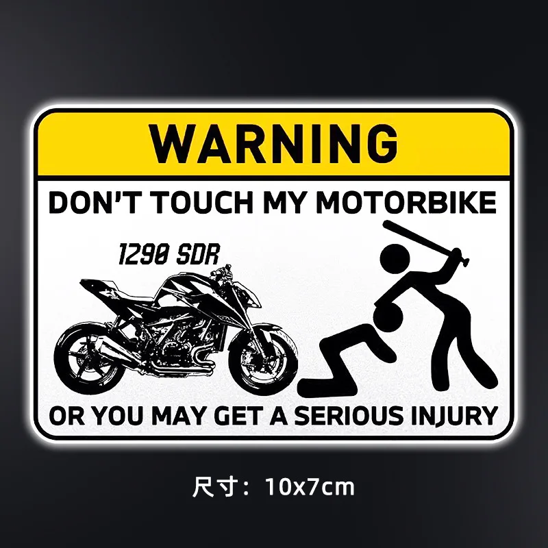 Lustige Don't Touch Warning Mark Text Einzigartiger Aufkleber Autoaufkleber Aufkleber für Motorrad Motorrad 10 cm x 7 cm – Detail 11