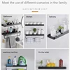 Free Drill Bathroom Shelf Black Shower Storage Rack Black Corner Shelves Wall Sticker Bathroom Accessories Toilet Shampoo Holder 3