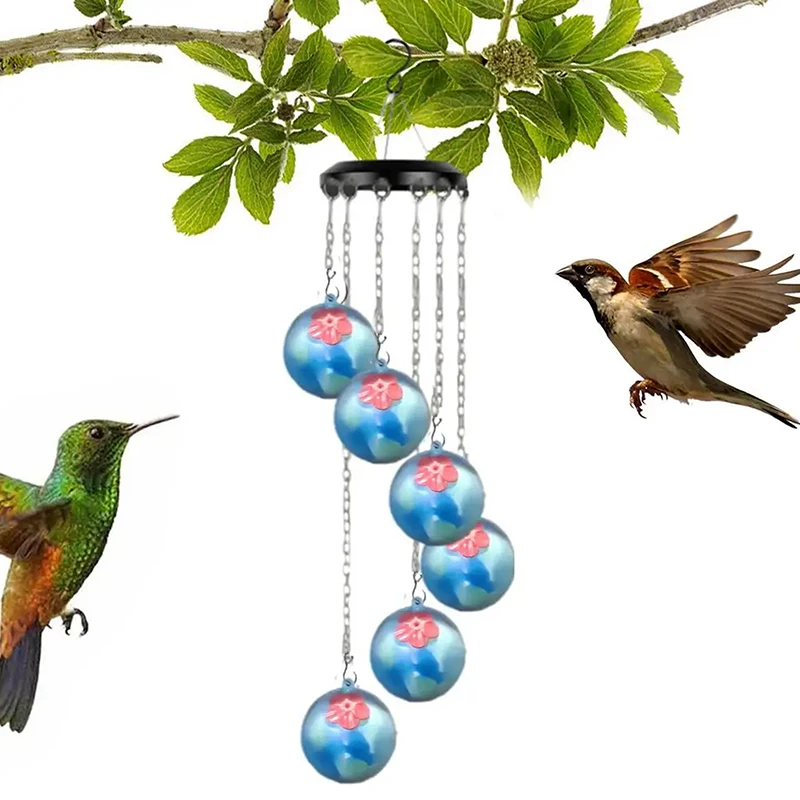 

Hummingbird Feeder Garden Decor Charming Wind Chimes Window Bird Feeders Anti Fading Outside Bird Feeders For Lovers And Friends