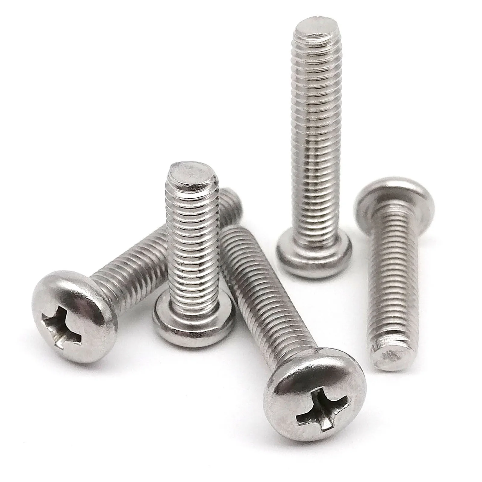 10/20/50pcs M3 M4 M5 M6 Cross Phillips Round Pan Head Screw Bolt GB818 A2-70 304 Stainless Steel High Quality 10/20/50pcs M3 M4 M5 M6 Cross Phillips Round Pan Head Screw Bolt GB818 A2-70 304 Stainless Steel High Quality