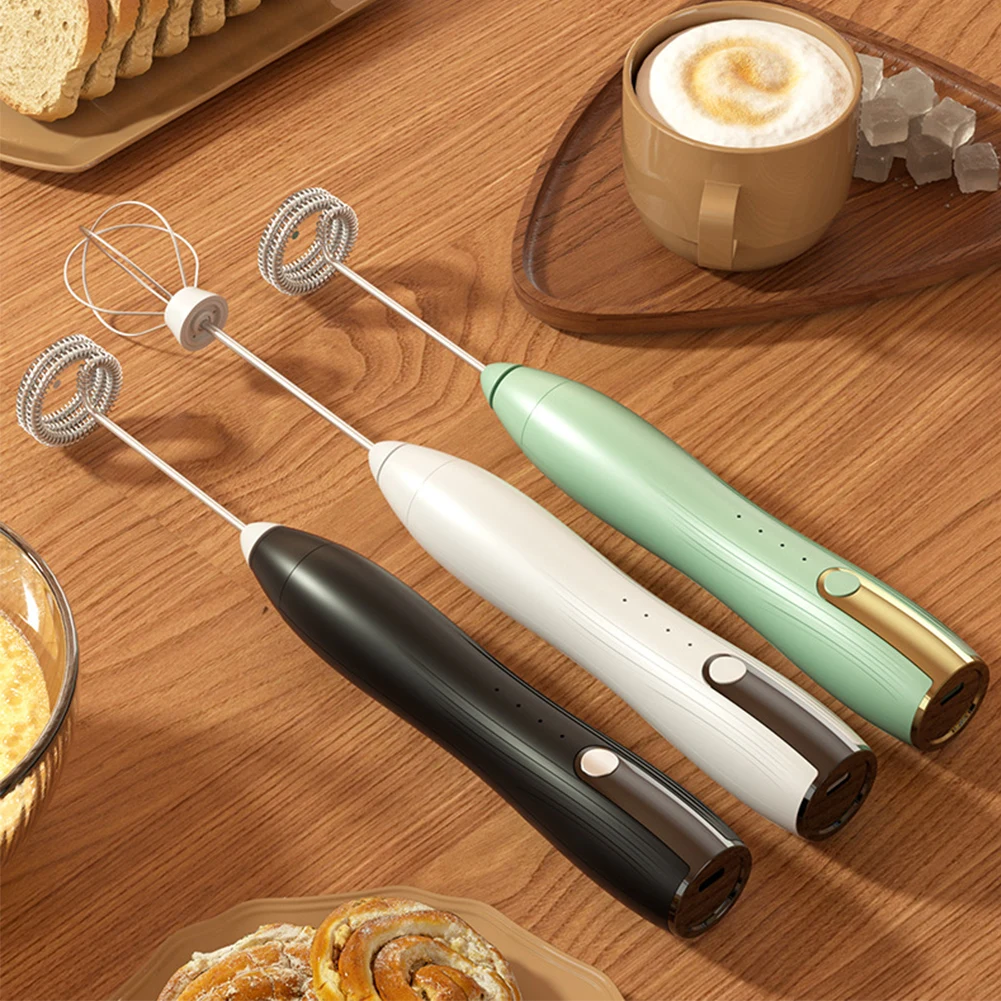 TYPE-C 믹싱 헤드가 있는 전기 에그 비터 미니 폼 믹서, USB 충전식 무선, 라떼, 카푸치노, 핫 초콜릿, 1500mAh