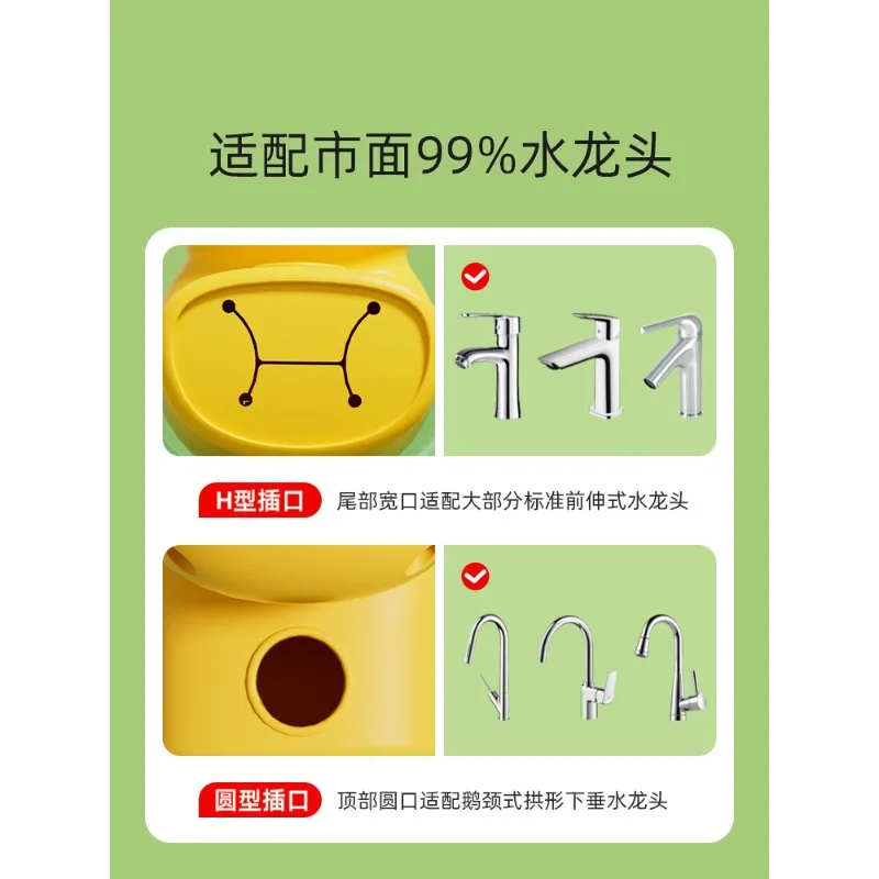 Children's Faucet Extender Baby Wash Hands Cute Cartoon Home Silicone Splash Proof Water Dispenser Bathroom Extender faucet extender