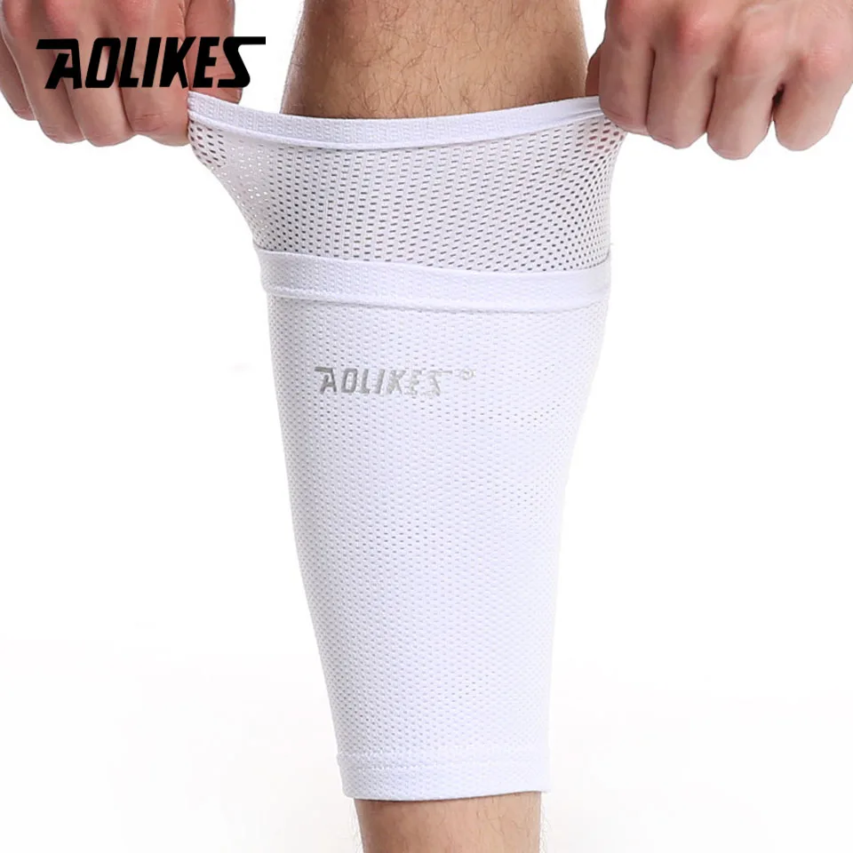 Soccer Shin Guards AOLIKES 1 Pair Sports Soccer Shin Guard Pad Sleeve Sock Leg Support Football Calf Sleeve Shinguard Adult Teens Children Shin Guard Pads