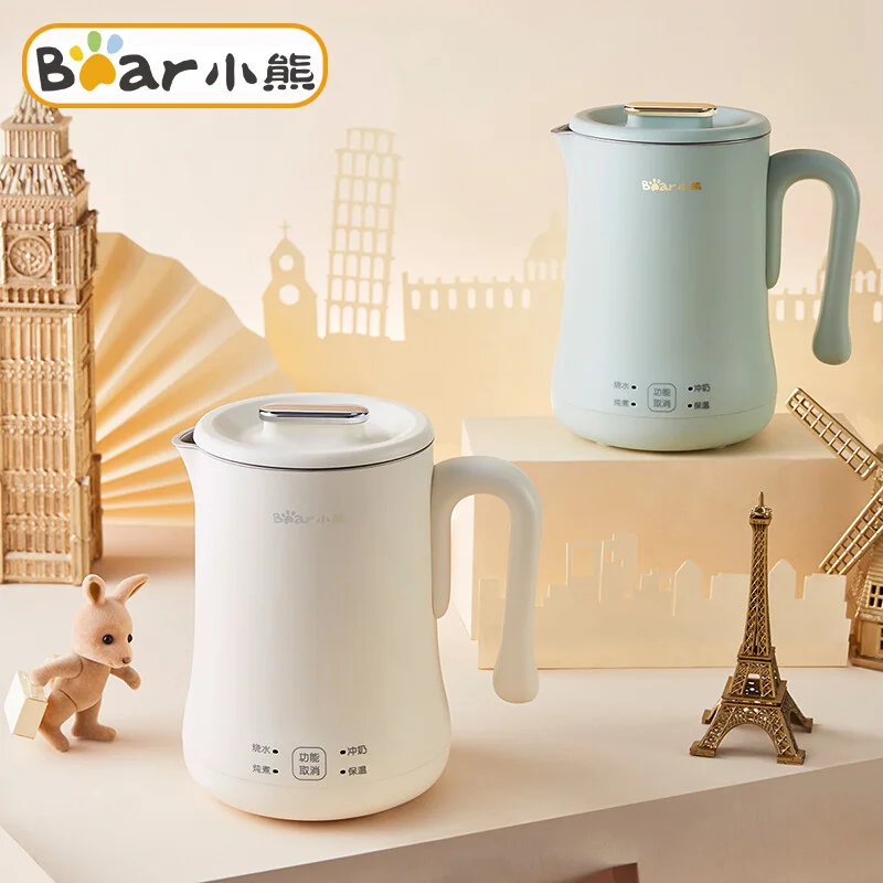 Bear 0.6L Thermostatic Electric Kettle Mini Portable Electric Kettle Household Health Pot Travel Baby Milk Thermos Water Boiler