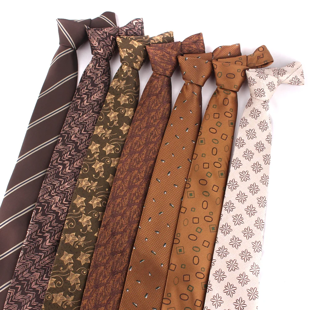 

New Floral Ties For Men Women Brown Color Necktie For Groomsmen Suits Groom Tie For Wedding Winter Men's Neckties For Gifts