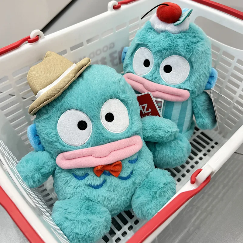 

Симпатичная плюшевая кукла джентльмена Sanrio Hangyodon, кавайная пушистая игрушка, подушка для дивана в виде вишни, прекрасное украшение для комнаты, рождественский подарок