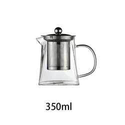 FOME Borosilicate Glass Tea Kettle with Stainless Steel Infuser for Blooming & Loose Leaf Tea (350ml)
