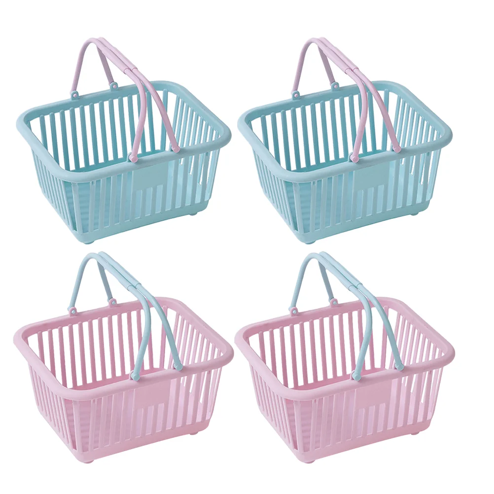 

4 Pcs Picking Basket Tiny Food Toys Bathroom Plastic with Handles Shower Pp Child