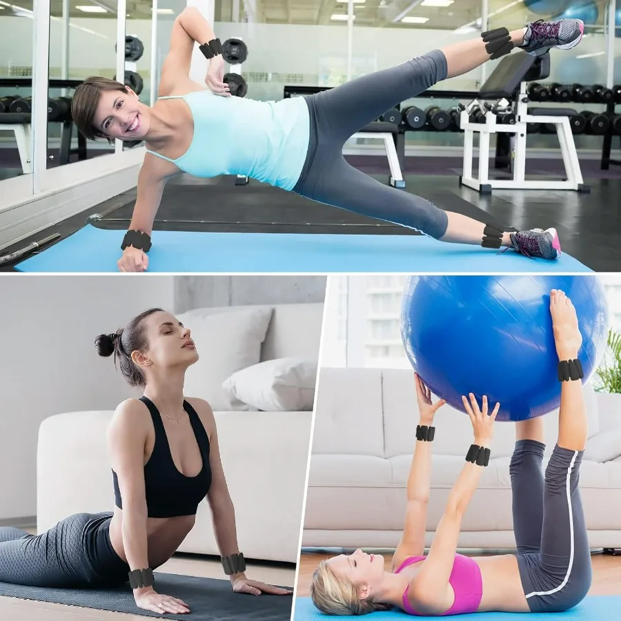 Wrist Weights Set of 2, Adjustable Silicone Weight Bracelets for Women & Men, Wearable Ankle/Wrist Weights Suitable for Yoga, Da