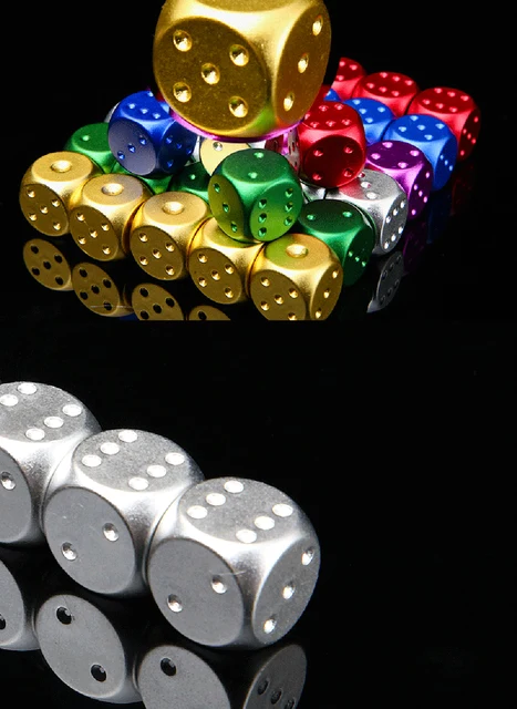 Juego De Dados De Aleación De Aluminio - 5 Piezas Con Caja De Almacenamiento | Para Póquer, Monopoly Y Juegos De Mesa