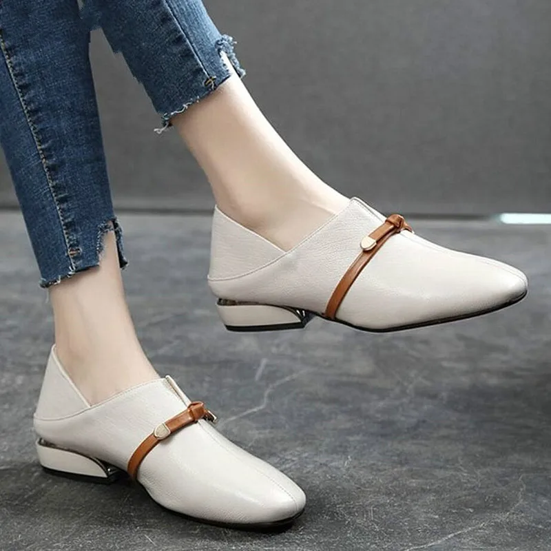 Pu Leather Ballet Flats | Women's Spring Leather Shoes - 2023 New Women Pu - Aliexpress