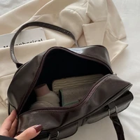 Sac à main de Bowling marron de grande capacité pour femmes, sac à bandoulière rétro Style coréen INS automne hiver, nouveau sac tendance 2025 5