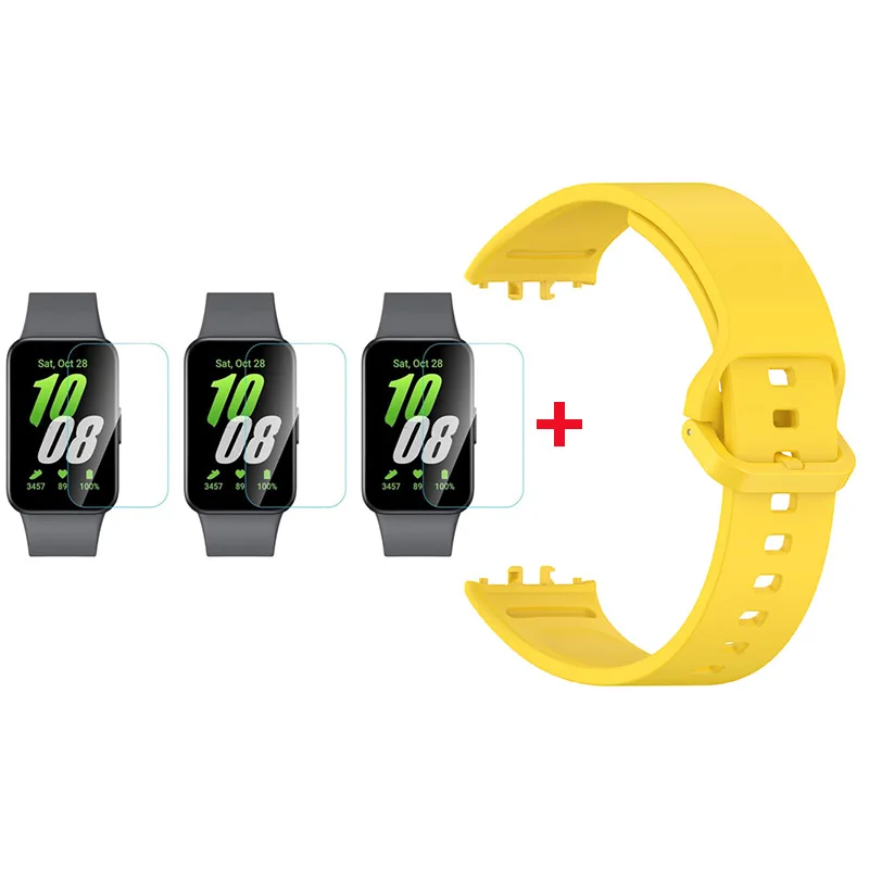 Dual-Purpose Silicone Strap with Screen Protector for Fitness Tracker Wristbands