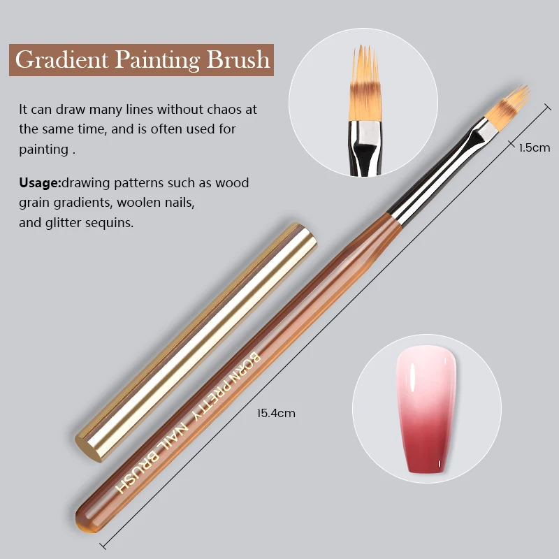BORN PRETTY Nail Art Brush 9 Sizes Painting Drawing Carving Dotting Pen Nails Stripes Thin Lines Tools Nail Art Manicure Tool 3