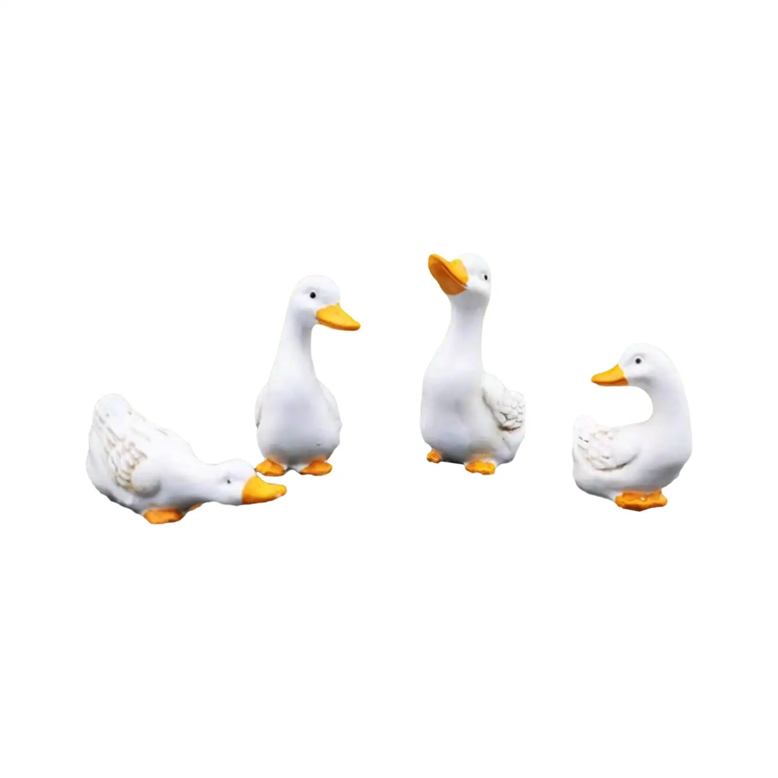 

4Pcs Cute Duck Resin Garden Statue Backyard Pond Ducks Decoration for Patio