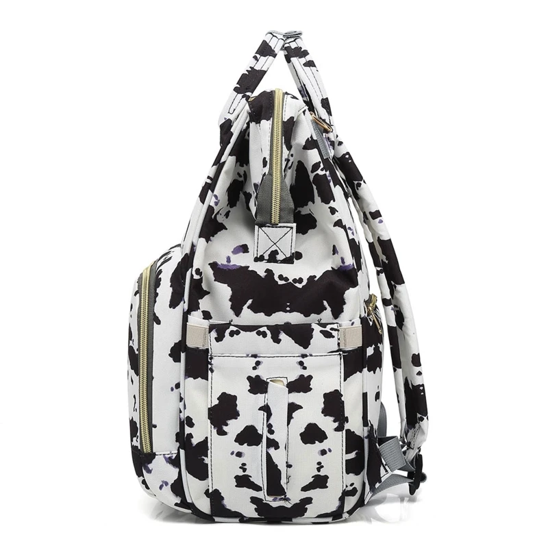Cow Spots Print Diaper Bag Backpack Maternity Baby Changing Bag Large Capacity Backpacks