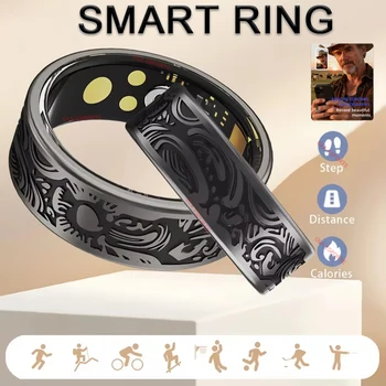 2025 New Smart Ring Men Women, Heart Rate Blood Oxygen, Blood Pressure Monitor, IP68 Waterproof Sports Smartring For Android IOS 1