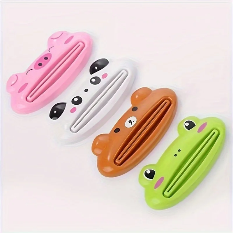 1PC Cartoon Animal Shaped Plastic Toothpaste Squeezer  Fun Design Toothpaste Cleanser Holder bathroom accessories 2