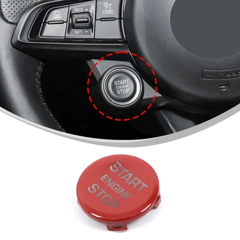 Car Engine START Button Replace Cover STOP Switch Accessories Key Decor For Alfa Romeo Giulia Stelvio Tonale Car Accessories 1