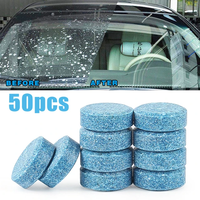 20/50/100/200Pcs Car Solid Cleaner Effervescent Tablets Spray Cleaner Car Window Windshield Glass Cleaning Auto Accessories Brown