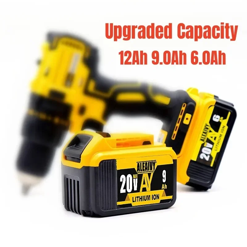 

9.0Ah 12Ah Upgraded Rechargeable 20V Battery for Dewalt 18V 20V MAX DCB205 DCB180 Lithium-Ion Power Tool 18650 Battery Pack