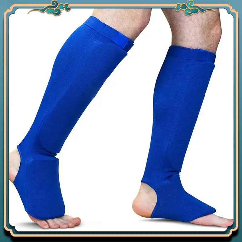 Latest Blue Karate Protective Gear Boxing Training Shin Guards Taekwondo Sanda Fighting Shin Guards And Instep