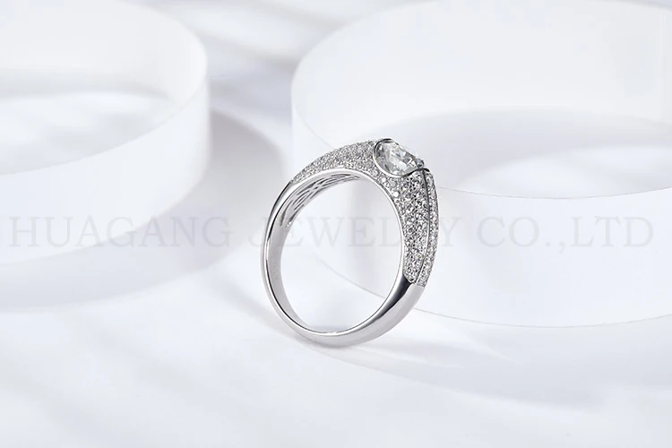 Moissanite Engagement Men's Ring 2CT VVS1 Labs Diamond Proposal Rings Sterling Silver Weddig Band Gifts