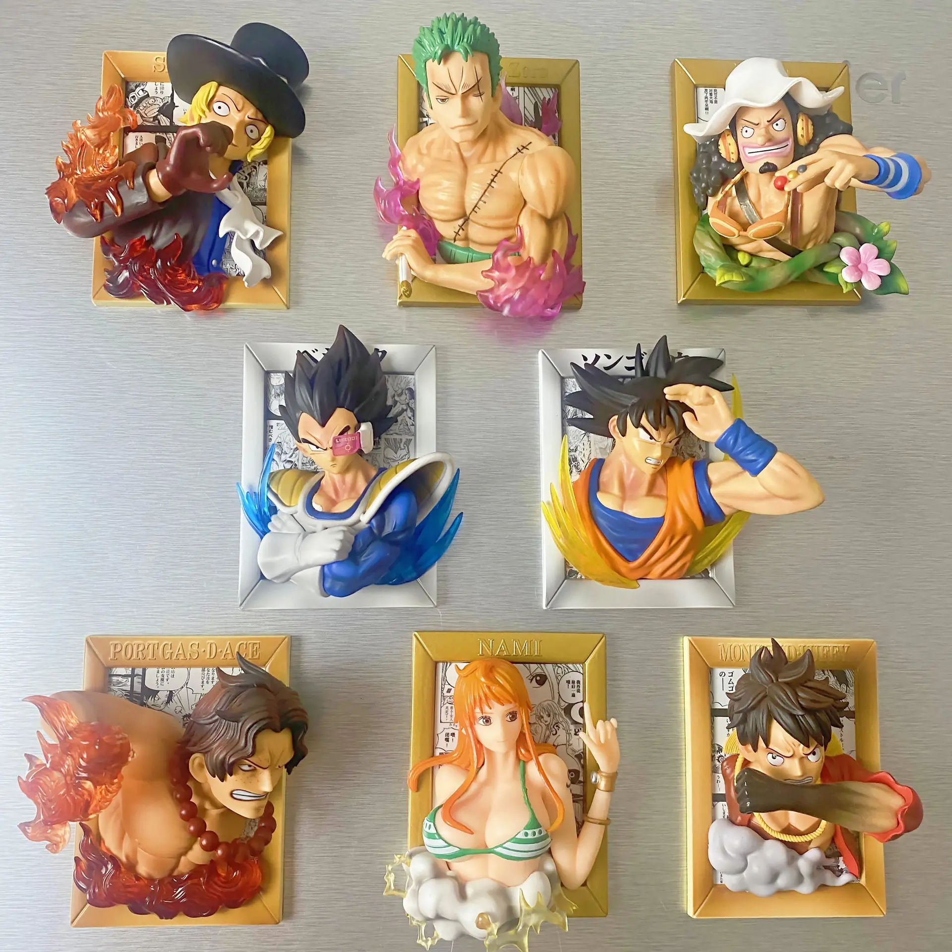 

Anime Figure Ace Luffy Zoro 3D Painting Creative GK Photo Frame Figurine Toys PVC Action Figures Nami Sabo Model Doll Kids Gifts
