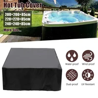 Square Universal Hot Tub Dust Cover Cap Waterproof Anti-UV All-Weather Spa Cover Cap Protector Hotspring Snow Rain Dust Covers 1