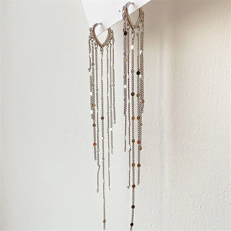 

Fashion Long Tassel Pendant Earrings Novel Jewelry Women Elegant Fashion Pendant Chain Pendant Earrings Wedding Party Jewelry