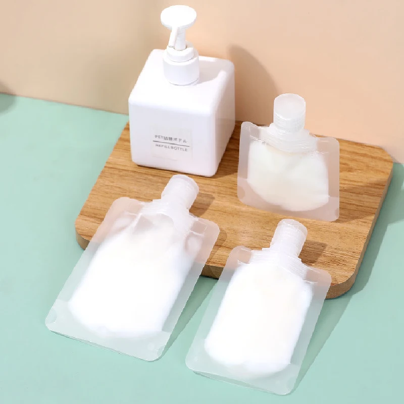 

Portable Emulsion Packaging Bag Cosmetic Shampoo Transparent Suction Bag 30ml 50ml 100ml Small Sample Bottle for Travel Bathroom