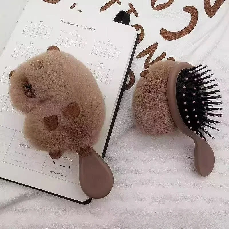 1-10PCS Cute Capybara Air Cushion Hair Brush Portable Mini Head Massage Comb Student Travel Fluffy Airbag Hair Comb Styling Tool