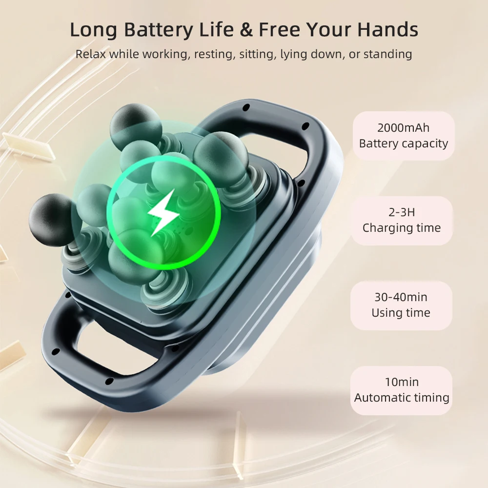 Fascia Gun 8 Heads Massage High-frequency Vibration Massager  Deep Tissue Body Massage Shoulder Neck Back Leg Neck Massager