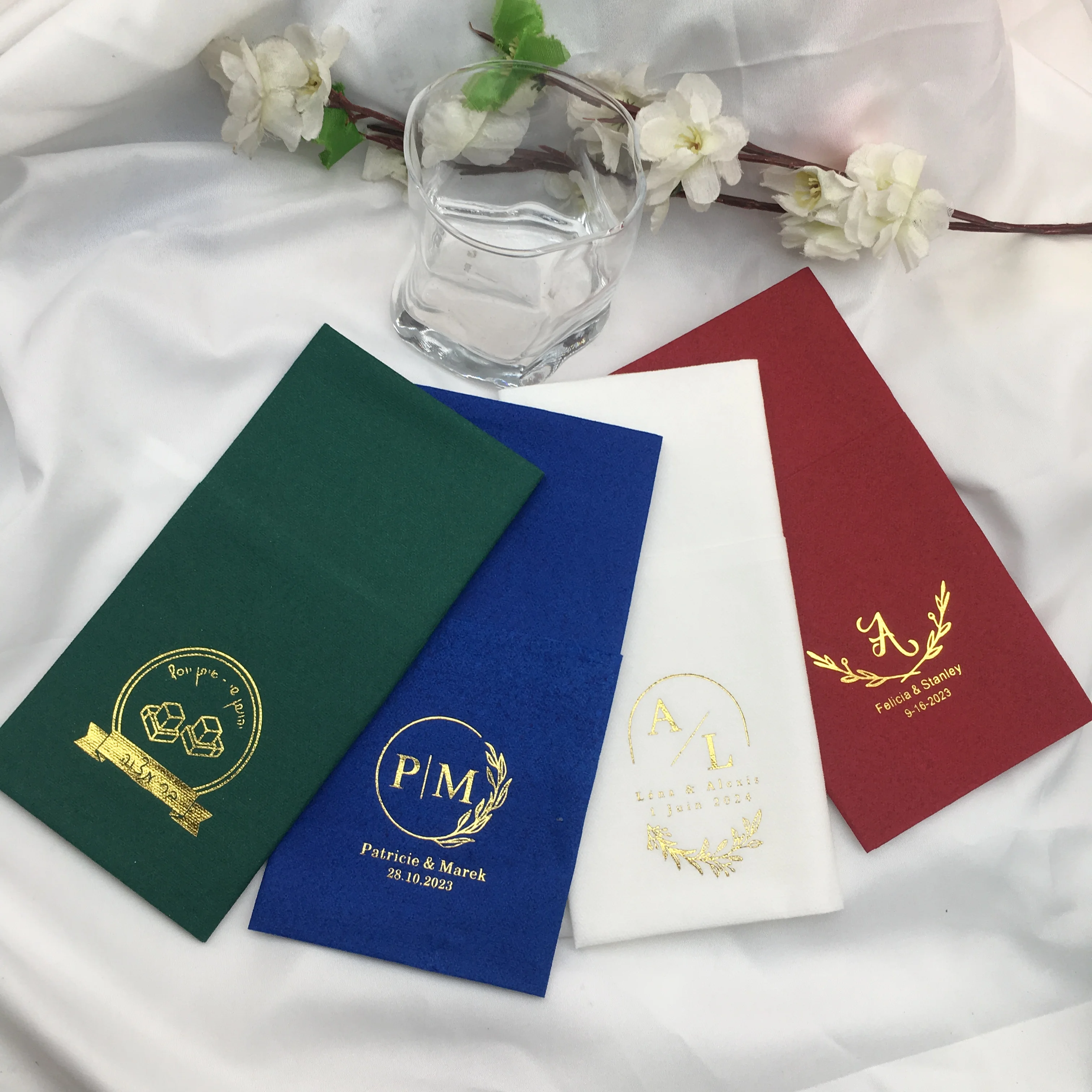 

50pcs Customized any language name color logo Rustic napkins Personalized Wedding birthday party Baby shower Paper napkins