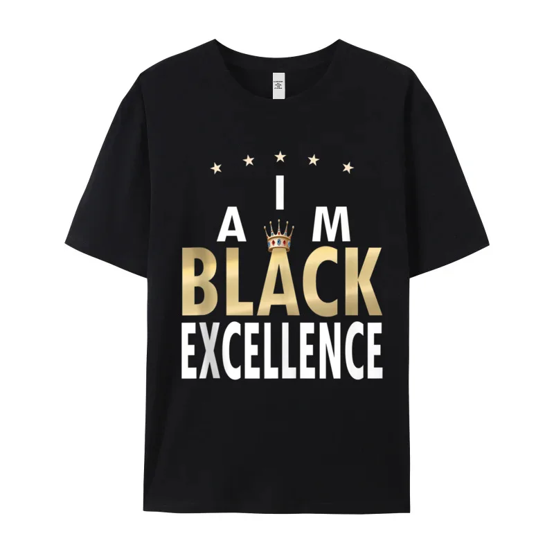 Leisure Tshirts Classic Round Collar I Am Black Excellence Gift 100% Cotton Mens Tees Gift Idea Short Sleeve Tops Tees I Am Black Excellence Gift For Black HIstory Month Tank Top__18052 black
