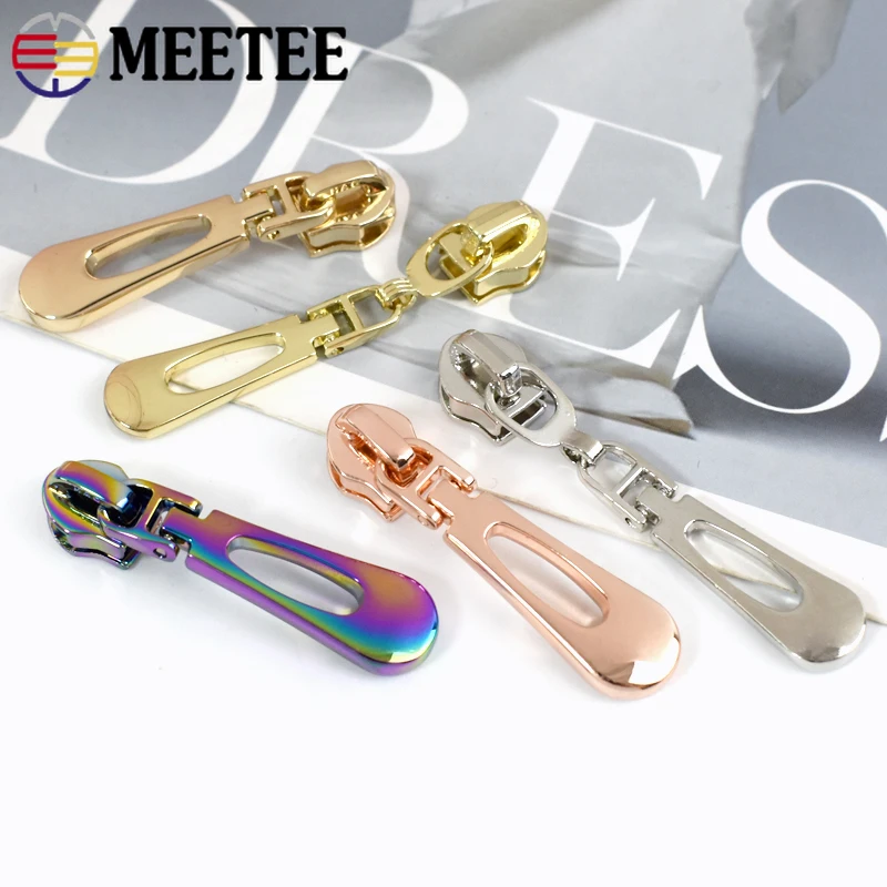 Zipper Sliders zipper repair kit zipper pullers zipper sliders zipper heads for 5# Nylon Zippers Tapes Pocket Zips Head Pulls Bag Repair Kit Replacement DIY Sewing Accessories 5/10/20Pcs