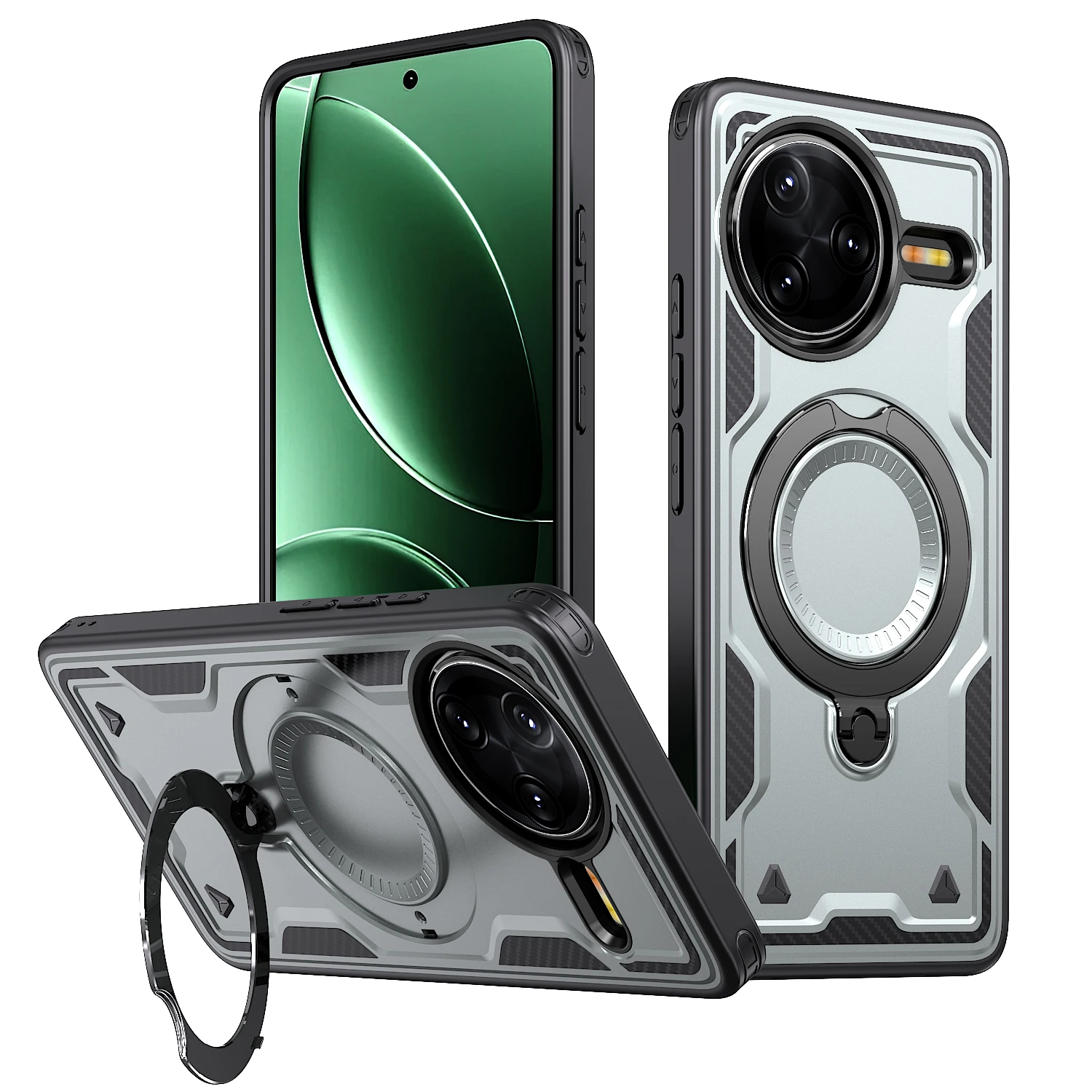 Magnetic Armor Bracket Case with Foldable Stand and Magsafe Compatibility