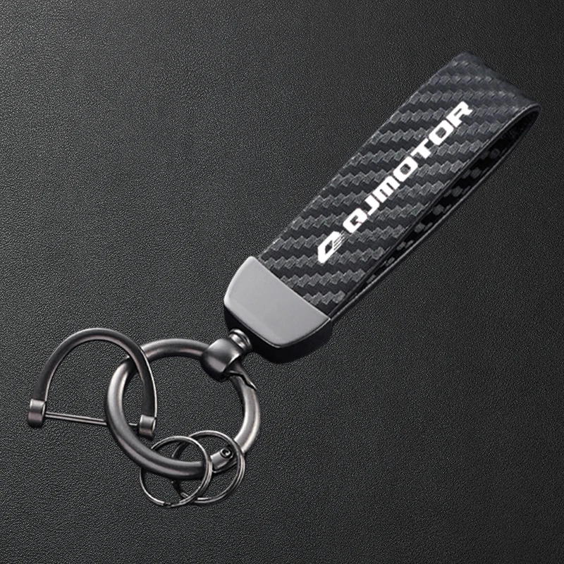 High-Grade Motorcycle Carbon Fiber Patterned Metal Keychain Keyring