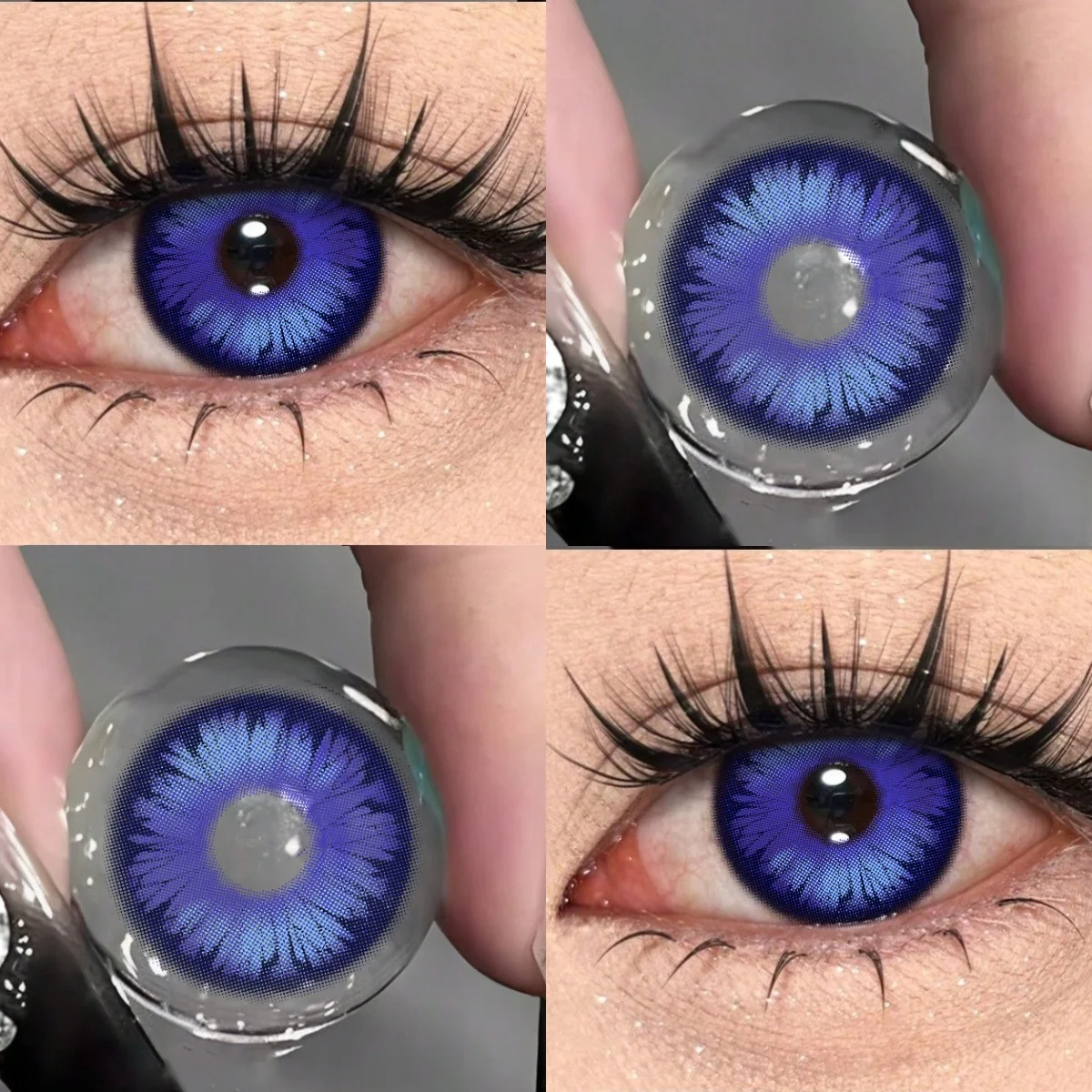VISUASHOW Twinkle Black Colored Contacts for Natural Eye Beauty and Daily Makeup