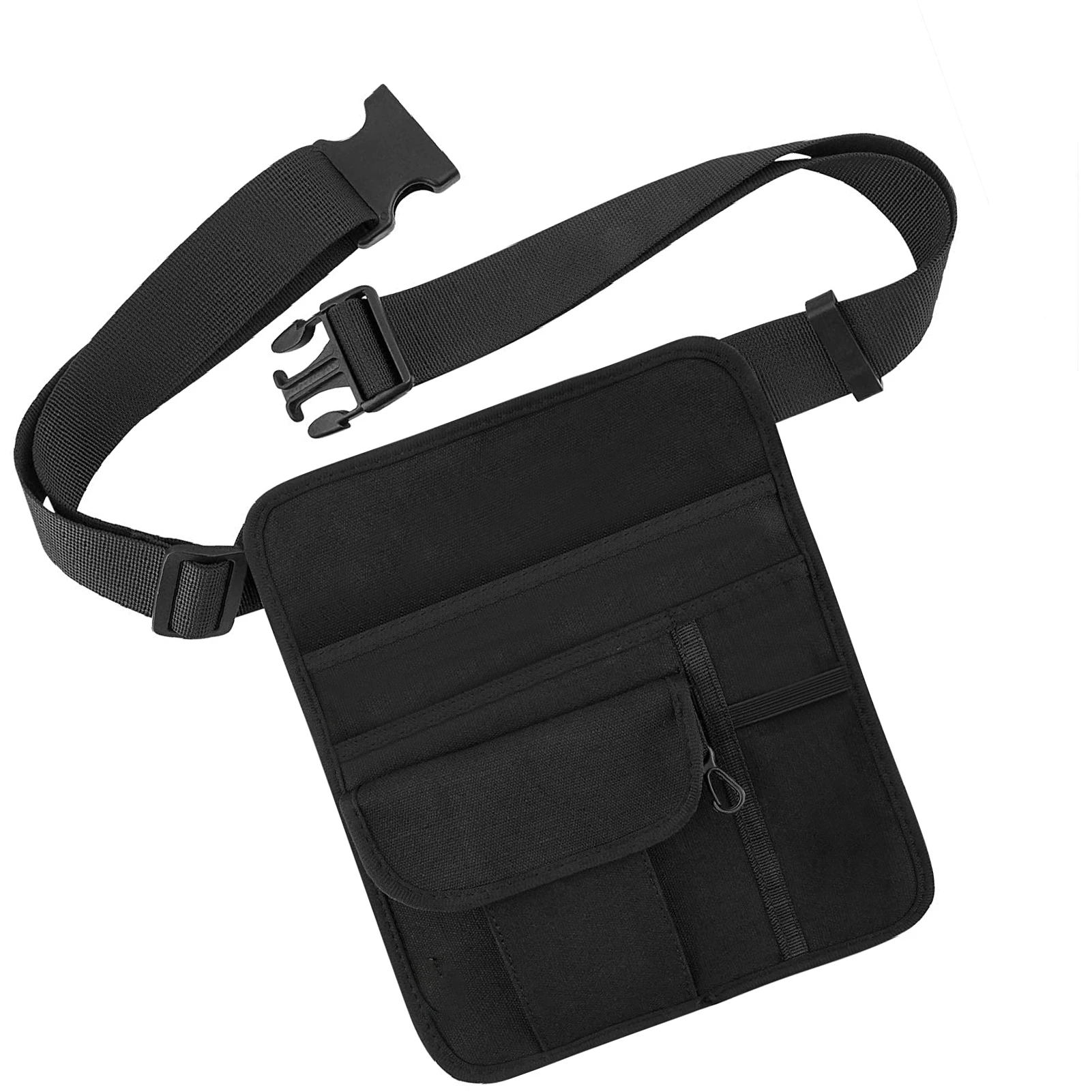 Restaurant Waiter Money Pocket Black Restaurant 5-pocket Apron Pocket Organizer With Adjustable Waist Strap Belt For Bars Cafes tool pouch belt