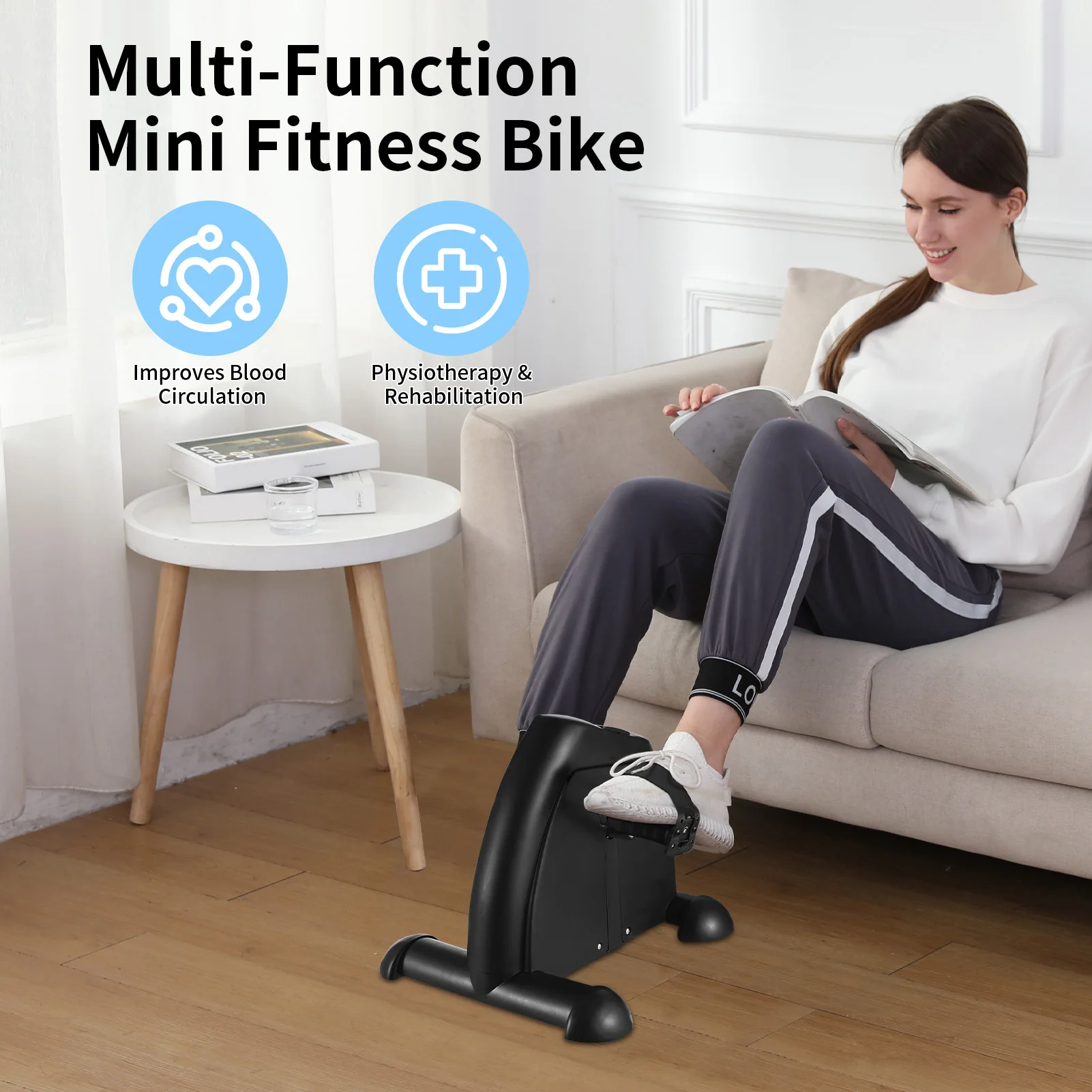 Pedal Exerciser Under Desk Bike for Home Mini Bike for Rehabilitation Hand / Leg Exerciser While Sitting Seated Pedal