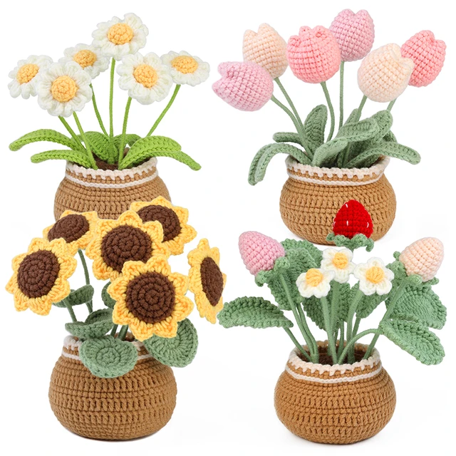 KRABALL Crochet Flower Kit for Beginners With Instruction Knitting