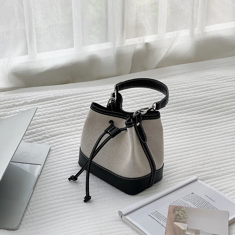 

Noes Logo Luxury Brand Hand Lading Shoulder Bag Splicing Fashion Crossbody Bag Fashion Canvas Bucket Bag