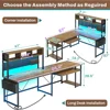 L Shaped Desk with Led Light, Keyboard Tray, Storage Shelves and Headphone Hook for Home Office 4