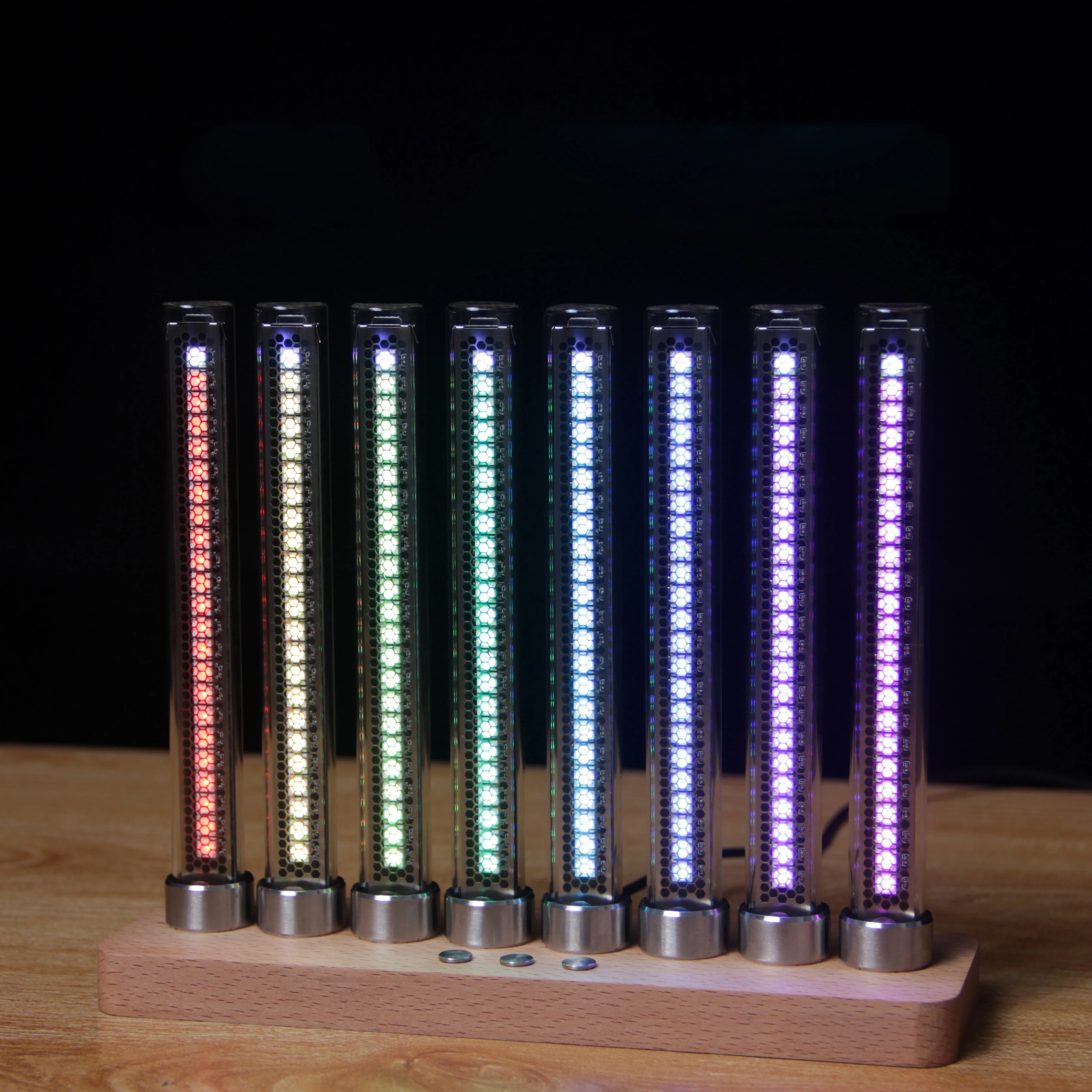 Audio Lights Music Spectrum Cyberpunk Analog Glow Tube Level Indicator VU Meter Music Rhythm Ambient Light LED Pickup Lamp