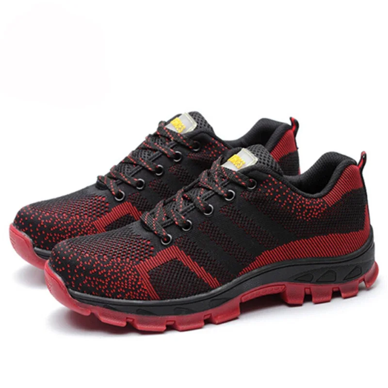 Spring Summer Work Shoes Men Fashion Mesh Breathable Steel Toe Casual Boots Labor Insurance Mens Safety Shoe