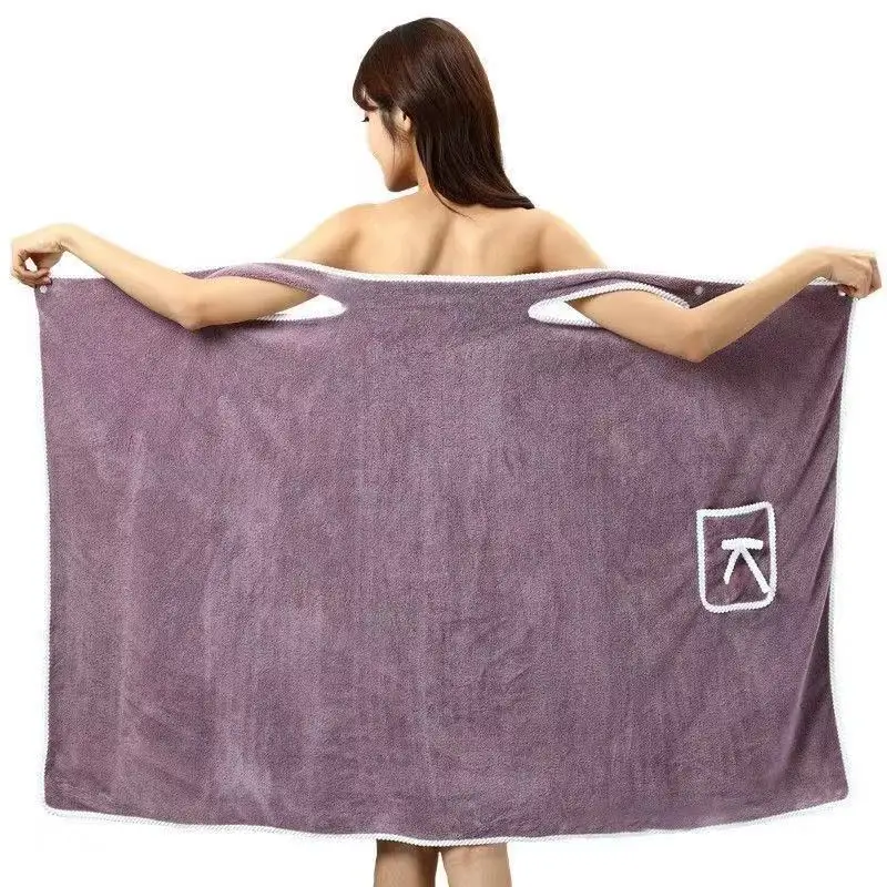 

Wearable Microfiber Bathrobe Woman Shower Female Soft Bath Towel for Adults for Home Textiles Bath and Sauna Towels Bathroom