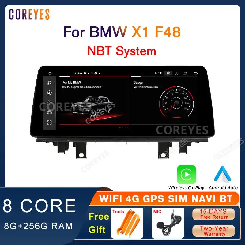 

COREYES 12.3" 8G+256G For BMW X1 F48 NBT 2016-2017 Car Radio Android12 Carplay Android Auto Car Stereo Multimedia Player GPS